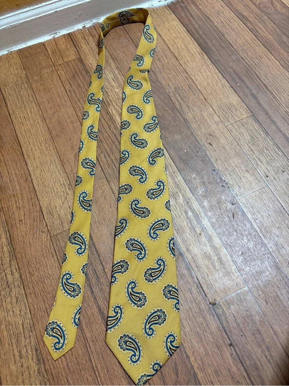 Coach Yellow Paisley Silk Tie